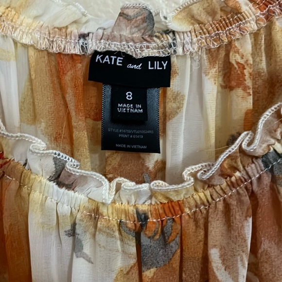 NWT Kate & Lily Boho Floral Off Shoulder Dress Smocked Waist • 8 - Picture 2 of 7